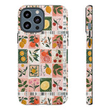 Fruit Stamps Collage Phone Case - Trendy Stickers Aesthetic Protective Phone Cover for iPhone, Samsung, Pixel