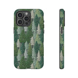 Christmas Forest 3D Aesthetic Phone Case for iPhone, Samsung, Pixel iPhone 15 Pro Max / Matte