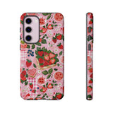 Strawberry Collage Phone Case - Pink Trendy Aesthetic Protective Phone Cover for iPhone, Samsung, Pixel