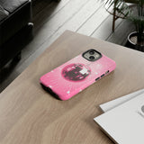 Disco Ball Phone Case - Pink Trendy Retro Mirror Ball Protective Phone Cover for iPhone, Samsung, Pixel