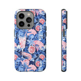 Beachy Blue Collage Phone Case - Trendy Navy Blue and Pink Aesthetic Protective Phone Cover for iPhone, Samsung, Pixel