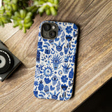 Blue State of Life Phone Case - Trendy Navy Blue Collage Protective Phone Cover for iPhone, Samsung, Pixel