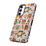 Fruit Stamps Collage Phone Case - Trendy Stickers Aesthetic Protective Phone Cover for iPhone, Samsung, Pixel