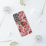 Strawberry Collage Phone Case - Pink Trendy Aesthetic Protective Phone Cover for iPhone, Samsung, Pixel