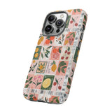 Fruit Stamps Collage Phone Case - Trendy Stickers Aesthetic Protective Phone Cover for iPhone, Samsung, Pixel