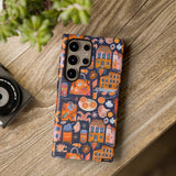 Citrus Coast Collage Phone Case - Blue Orange Trendy Coastal Art Protective Phone Cover for iPhone, Samsung, Pixel