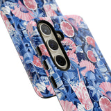 Beachy Blue Collage Phone Case - Trendy Navy Blue and Pink Aesthetic Protective Phone Cover for iPhone, Samsung, Pixel