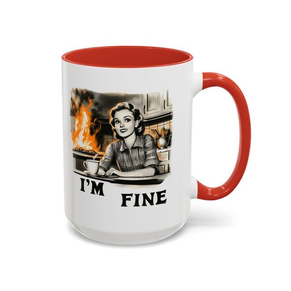 "I'm Fine" Retro Art Mug - Nostalgic Charm & Classic Humor Gift
