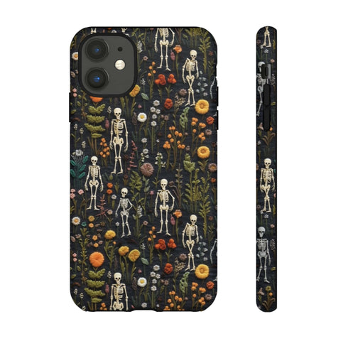 Mini Skeletons in Mystique Garden 3D Phone Case for iPhone, Samsung, Pixel