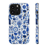 Blue State of Life Phone Case - Trendy Navy Blue Collage Protective Phone Cover for iPhone, Samsung, Pixel