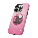 Disco Ball Phone Case - Pink Trendy Retro Mirror Ball Protective Phone Cover for iPhone, Samsung, Pixel