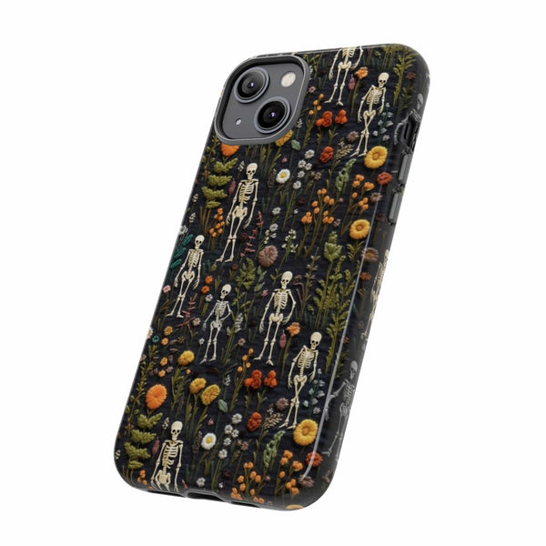 Mini Skeletons in Mystique Garden 3D Phone Case for iPhone, Samsung, Pixel