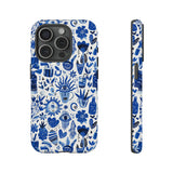 Blue State of Life Phone Case - Trendy Navy Blue Collage Protective Phone Cover for iPhone, Samsung, Pixel