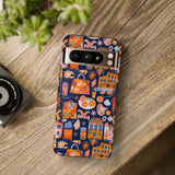 Citrus Coast Collage Phone Case - Blue Orange Trendy Coastal Art Protective Phone Cover for iPhone, Samsung, Pixel