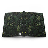 Dark Green Botanical Embroidery Print Aesthetic Notebook Journal