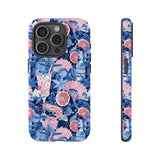 Beachy Blue Collage Phone Case - Trendy Navy Blue and Pink Aesthetic Protective Phone Cover for iPhone, Samsung, Pixel