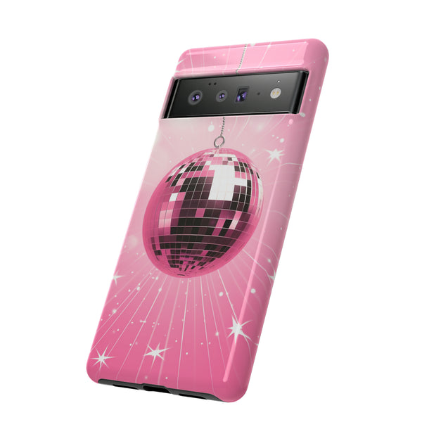Disco Ball Phone Case - Pink Trendy Retro Mirror Ball Protective Phone Cover for iPhone, Samsung, Pixel