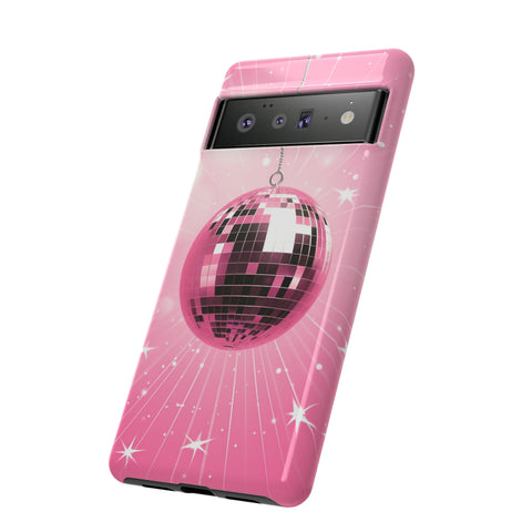 Disco Ball Phone Case - Pink Trendy Retro Mirror Ball Protective Phone Cover for iPhone, Samsung, Pixel