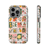 Fruit Stamps Collage Phone Case - Trendy Stickers Aesthetic Protective Phone Cover for iPhone, Samsung, Pixel