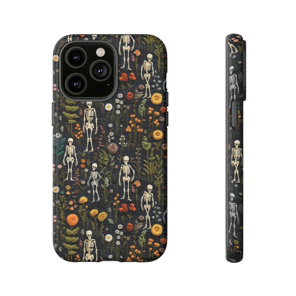 Mini Skeletons in Mystique Garden 3D Phone Case for iPhone, Samsung, Pixel