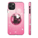 Disco Ball Phone Case - Pink Trendy Retro Mirror Ball Protective Phone Cover for iPhone, Samsung, Pixel