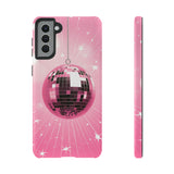 Disco Ball Phone Case - Pink Trendy Retro Mirror Ball Protective Phone Cover for iPhone, Samsung, Pixel