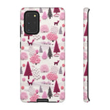 Pink Winter Woodland Aesthetic Embroidery Phone Case for iPhone, Samsung, Pixel Samsung Galaxy S20+ / Glossy