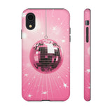 Disco Ball Phone Case - Pink Trendy Retro Mirror Ball Protective Phone Cover for iPhone, Samsung, Pixel