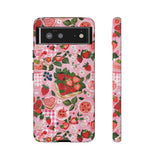 Strawberry Collage Phone Case - Pink Trendy Aesthetic Protective Phone Cover for iPhone, Samsung, Pixel