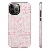 Pink Floral Bow Phone Case - Preppy Bows Protective Phone Cover for iPhone, Samsung, Pixel