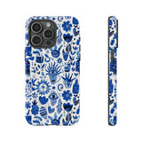 Blue State of Life Phone Case - Trendy Navy Blue Collage Protective Phone Cover for iPhone, Samsung, Pixel