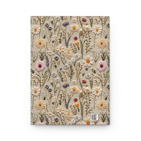 Whimsical Wildflowers 3D Embroidery Aesthetic Journal - Hardcover Flowers Notebook