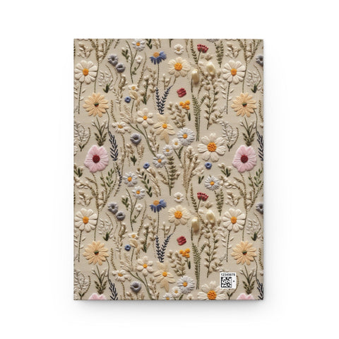 Whimsical Wildflowers 3D Embroidery Aesthetic Journal - Hardcover Flowers Notebook