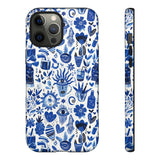 Blue State of Life Phone Case - Trendy Navy Blue Collage Protective Phone Cover for iPhone, Samsung, Pixel