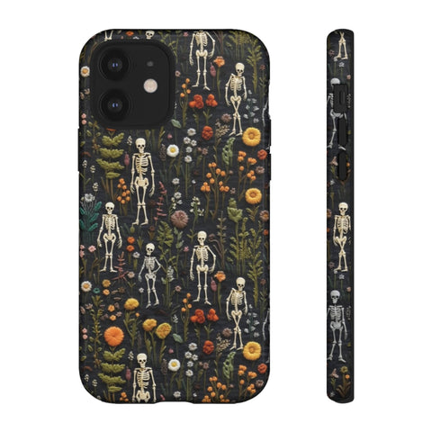 Mini Skeletons in Mystique Garden 3D Phone Case for iPhone, Samsung, Pixel