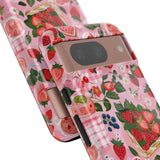 Strawberry Collage Phone Case - Pink Trendy Aesthetic Protective Phone Cover for iPhone, Samsung, Pixel