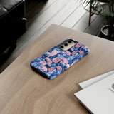 Beachy Blue Collage Phone Case - Trendy Navy Blue and Pink Aesthetic Protective Phone Cover for iPhone, Samsung, Pixel