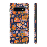 Citrus Coast Collage Phone Case - Blue Orange Trendy Coastal Art Protective Phone Cover for iPhone, Samsung, Pixel
