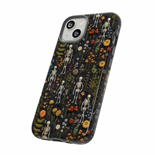 Mini Skeletons in Mystique Garden 3D Phone Case for iPhone, Samsung, Pixel