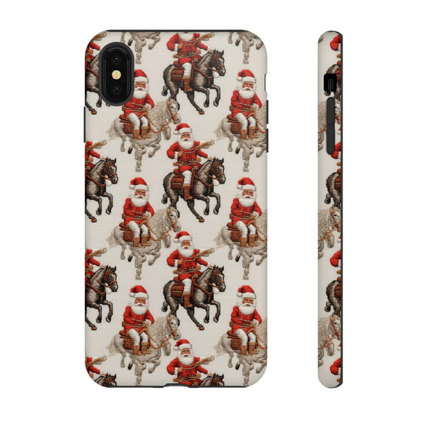 Cowboy Santa Embroidery Phone Case for iPhone, Samsung, Pixel
