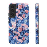 Beachy Blue Collage Phone Case - Trendy Navy Blue and Pink Aesthetic Protective Phone Cover for iPhone, Samsung, Pixel