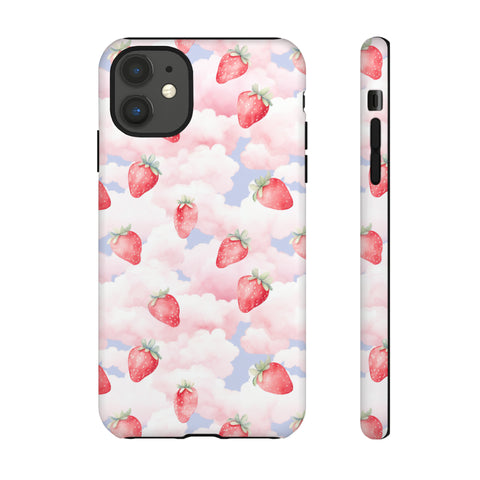 Dreamy Strawberry Cloud Phone Case - Pretty Pink Sky Protective Phone Cover for iPhone, Samsung, Pixel