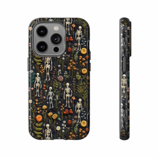 Mini Skeletons in Mystique Garden 3D Phone Case for iPhone, Samsung, Pixel