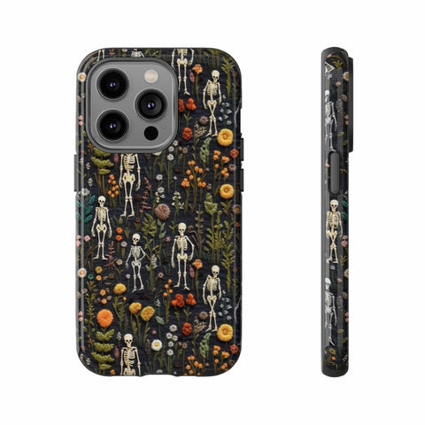 Mini Skeletons in Mystique Garden 3D Phone Case for iPhone, Samsung, Pixel