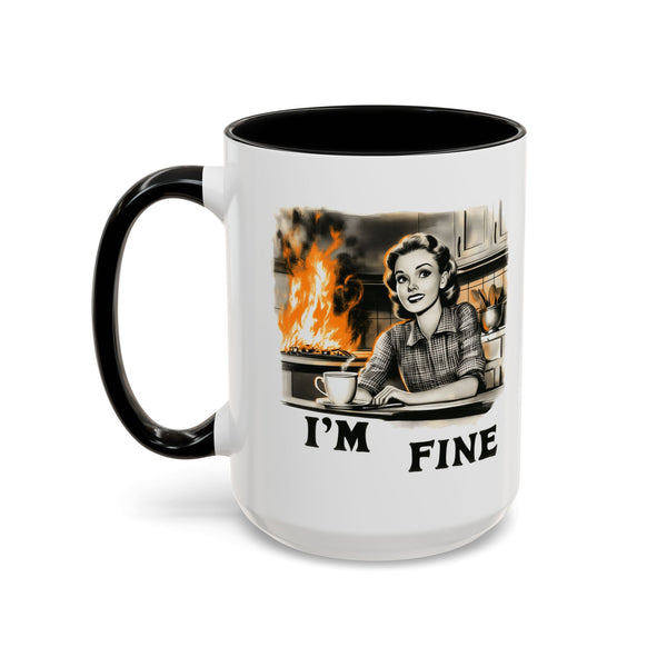 "I'm Fine" Retro Art Mug - Nostalgic Charm & Classic Humor Gift