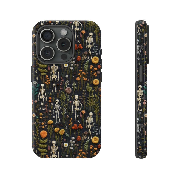 Mini Skeletons in Mystique Garden 3D Phone Case for iPhone, Samsung, Pixel