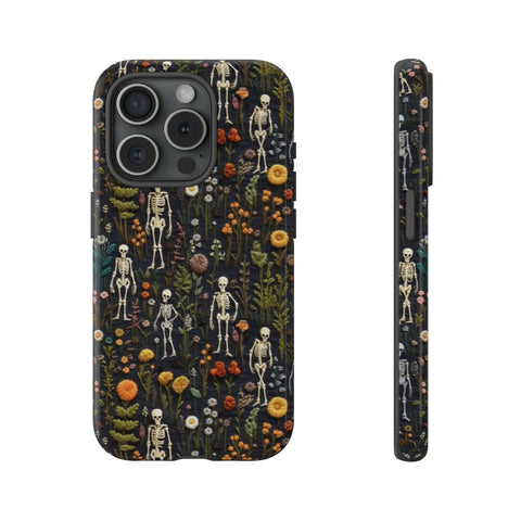 Mini Skeletons in Mystique Garden 3D Phone Case for iPhone, Samsung, Pixel