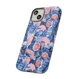 Beachy Blue Collage Phone Case - Trendy Navy Blue and Pink Aesthetic Protective Phone Cover for iPhone, Samsung, Pixel