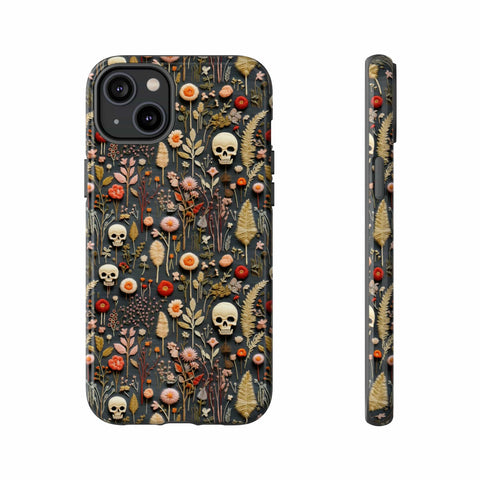 Magical Skull Garden Aesthetic 3D Phone Case for iPhone, Samsung, Pixel