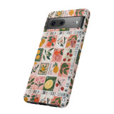 Fruit Stamps Collage Phone Case - Trendy Stickers Aesthetic Protective Phone Cover for iPhone, Samsung, Pixel